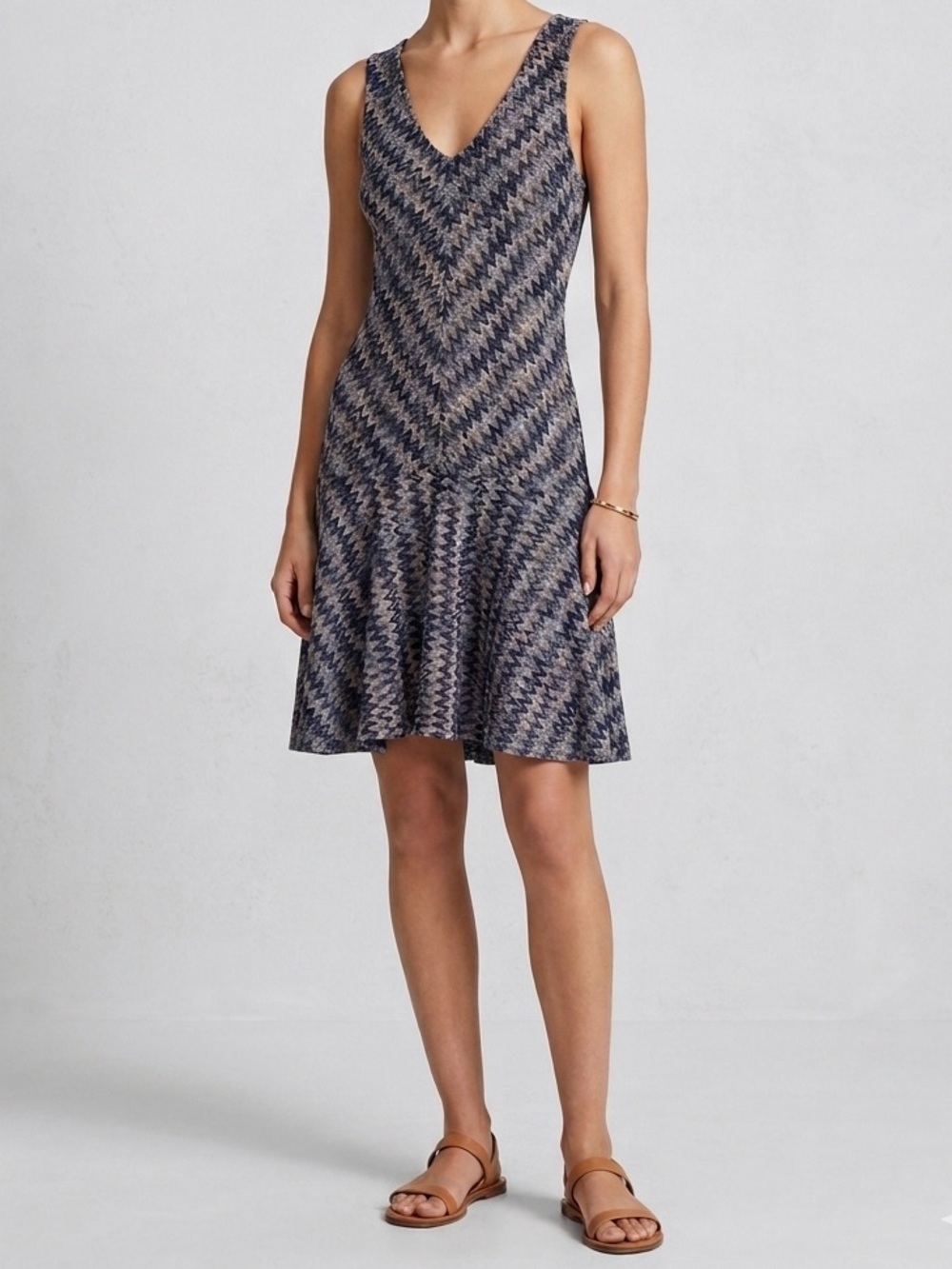 Anthropologie Maeve Westwater Chevron Knit Dress Small